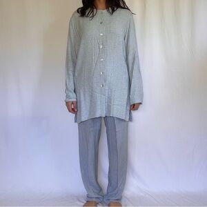 Evans Vintage 80s Blue and White Checkered Minimalist Pantsuit